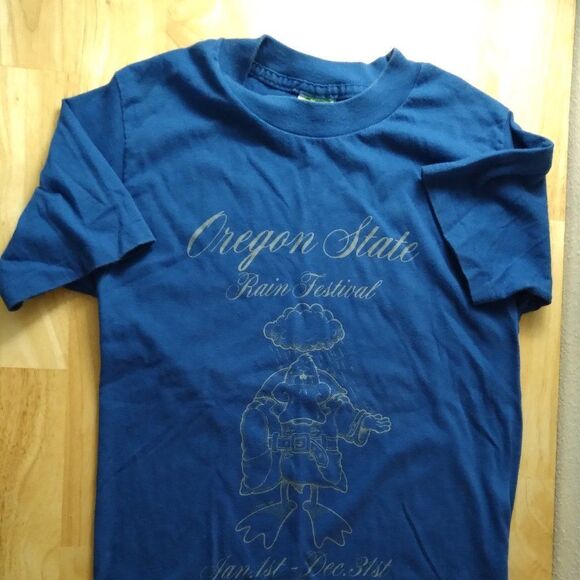 Vintage 70s Oregon State Rain Festival Duck Illustration T-Shirt - Picture 2 of 9
